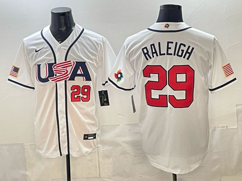 Men 2026 World Cub USA #29 Raleigh White Game Nike MLB Jersey style 005->->MLB Jersey